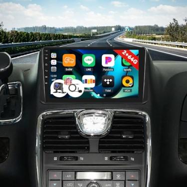 Imagem de [2+64G] Android 13 estéreo para carro Dodge Grand Caravan 2011-2020/Chrysler Grand Voyager 2011-2015 com Carplay e Android Auto, rádio automotivo com tela sensível ao toque de 9 polegadas com link