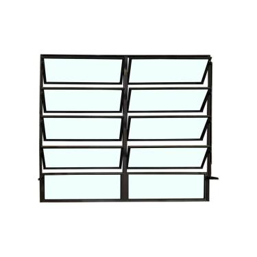 Imagem de Vitro Basculante 2 Seções Preto 100x120 Linha Esmeralda Vidro Liso