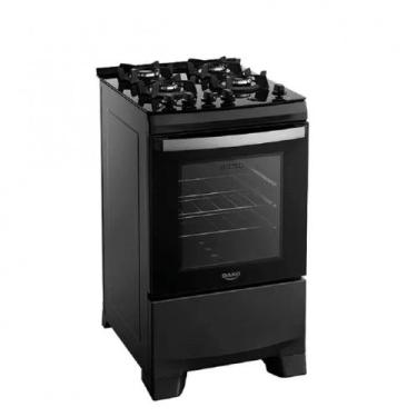 Imagem de Fogão Supreme Bivolt Preto Glass 4 Bocas Automático Mesa de Vidro Dako