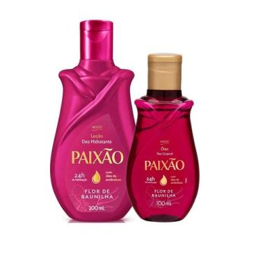 Imagem de Kit Loção Hidratante Paixão Flor De Baunilha 200ml + Óleo Corporal Pai