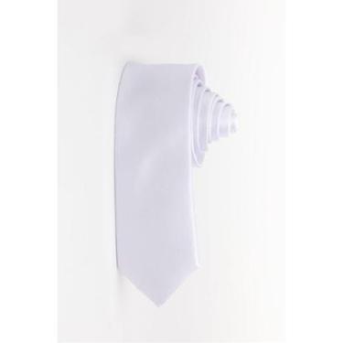 Imagem de Gravata Jacquard de Seda Lisa Branco-Masculino