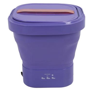 Imagem de Aramox Mini Máquina de Lavar Máquina de Lavar Roupa Dobrável Com Bateria Recarregável, Lavadora Portátil Secadora para Apartamento de Camping de Viagens (Violeta)