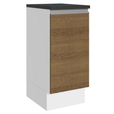 Imagem de Balcão 100% Mdf 35 Cm 1 Porta Branco Rustic Acordes Madesa Branco/rust