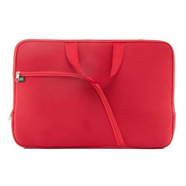 Imagem de Capa de Notebook Preta com Bolso 14/15/17 Polegadas Bolsa Resistente Casual(Vermelho,17.3)