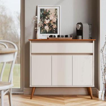 Imagem de Aparador Sala De Estar Retrô Balcão Buffet Com Gaveta E 3 Portas Cairo