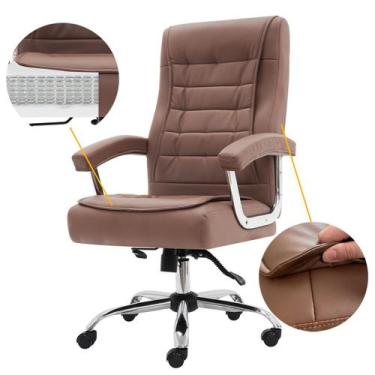 Imagem de Cadeira de Escritório Presidente Monique Big Marrom Claro com Molas En
