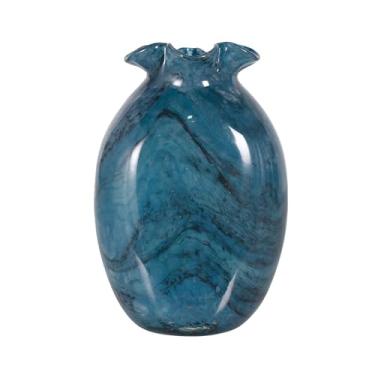 Imagem de VASO DECOR MURANO 17,5X12X26 CM MESCLA AZUL SAFIRA