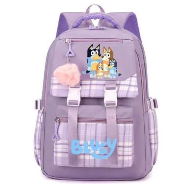 Imagem de Mochila De Desenho Animado Bluey Para Meninos E Meninas, Bolsa Grande 