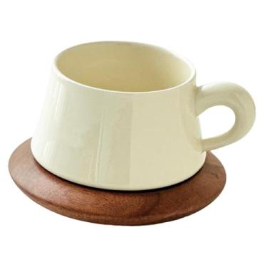 Imagem de IEUDNS Caneca de Café de Cerâmica com Pires 300 Ml, Utensílios para Festa, Escritório, Chá, Leite