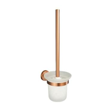 Imagem de Suporte de toalha de parede em aço inoxidável dourado escovado, gancho para roupão de banho, saboneteira, lava-louças, conjunto de banheiro (suporte para escova de vaso sanitário)