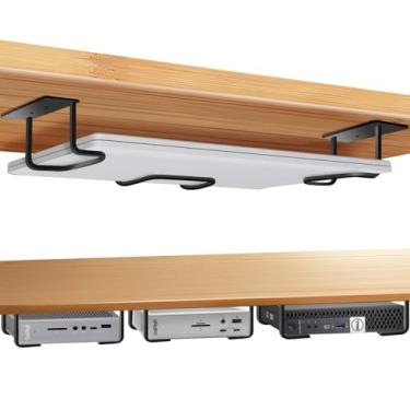 Imagem de Under Desk Laptop Mount, Laptop Under Desk Mount 2.7 inches Tall Effective Space, Aluminum Under Desk Laptop Holder Dock Station for Laptop MacBook Dell OptiPlex PS4 Dell WD19 Mac mini M4 Dock & More