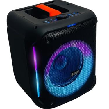 Imagem de Caixa de Som Eclipse Super Bass 800W, RGB LED, Karaokê, Bateria 12h, Bluetooth, 33x28x27cm