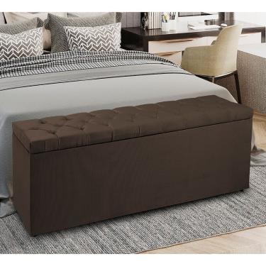 Imagem de Recamier Baú 1,40M Madrid Suede Marrom