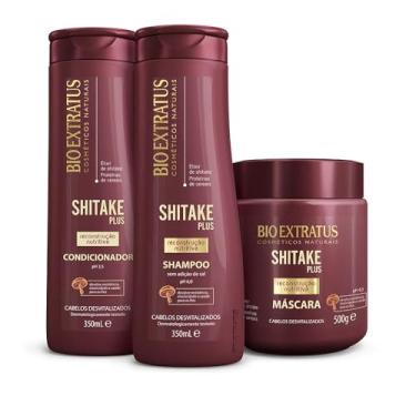 Imagem de Kit Bio Extratus Shitake Shampoo, Condicionador (350ml) e Máscara (500g)