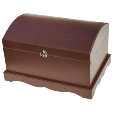 Imagem de Caixa Madeira Mdf Baú Grande Decor Porta Joias Organizador