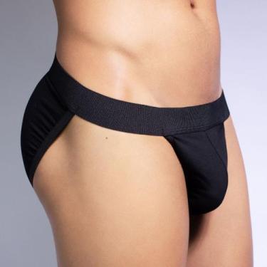 Imagem de Cueca Slip Cavada Masculina Básica - no-brand, Preto, GG