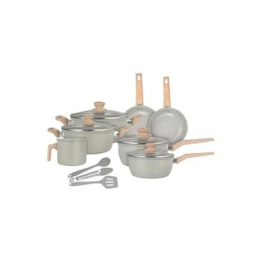 Imagem de Jogo Panelas 10 Peças Antiaderente Revestimento Cerâmico NEUHAUS - Ost