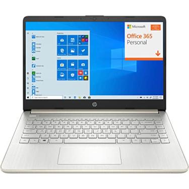 Imagem de Computador laptop Flagship HP 14 de 14 polegadas, processador Intel Celeron N4020 de até 2,8 GHz, 4 GB de RAM DDR4, 64 GB eMMC, 802.11AC WiFi, Bluetooth 5, Tipo-C, Webcam, ouro pálido, Windows 10 S, BROAGE Mousepad