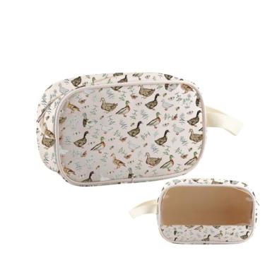Imagem de PWHAOO Presente para amantes de patos, bolsa de maquiagem transparente com design de pato, para quem ama patos, bolsa de higiene pessoal, presente de criador de patos, Aesthetic Duck Mallard TM