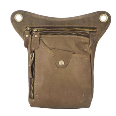 Imagem de Bolsa tiracolo de couro vintage, multifuncional, bolsa de ombro para homens, Verde 5, 6.3Inches X 2.7 Inches X 10.2 Inches, Pochete de couro vintage