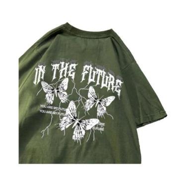 Imagem de Camiseta Hip Hop Borboleta Preta - Unissex, Solta e Respirável para o 