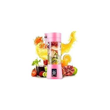 Imagem de Mini Liquidificador Mixer Juice Garrafa Portátil USB Recarregável – Liquidificador Portátil USB – Shake, Sucos Detox, 6 Lâminas, Coqueteleira Elétrica Sem Fio, Fitness, Viagem, Presente Criativo