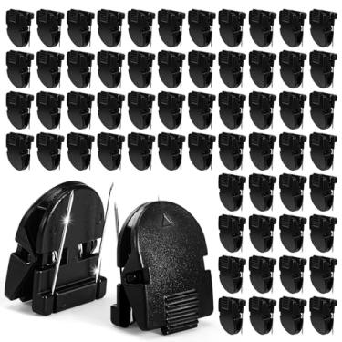 Imagem de GOOLADA 60 peças de clipes pretos de cubículo, ganchos de cubo para paredes, pinos de plástico, tachas de polegar para quadro de cortiça, acessórios cúbicos para trabalho para quadro de avisos, parede