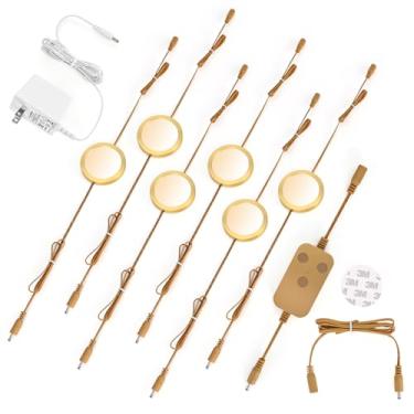 Imagem de BLESSINGLUX Kit de luzes LED de disco de 6 unidades, 2700-6000K Smart Round Under Cabinet Lighting com controle de aplicativo, compatível com Alexa, Google Assistant, para embaixo do balcão, cozinha