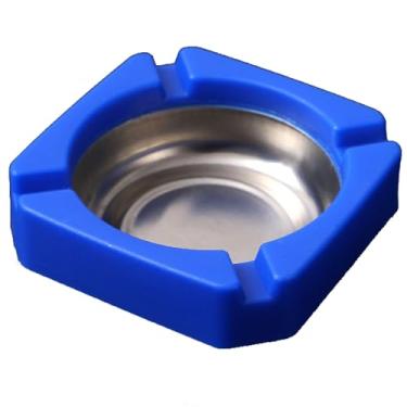 Imagem de Cinzeiro de aço inoxidável para mesa Cinzeiro de sala de estar doméstico adequado para decoração de jardim e escritório em casa ao ar livre