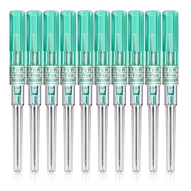 Imagem de Agulhas de perfuração de cateter - Agulhas de cateter descartáveis de 18 g, 10 peças, agulhas ocas, agulhas de cateter IV para orelha e nariz, para kit de piercing, suprimentos