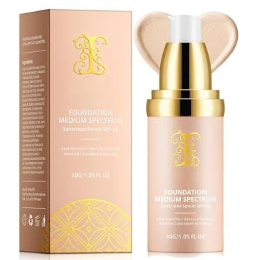 Imagem de Base 4 em 1 que muda de cor – Sombra de espectro médio com FPS 50+ – Antienvelhecimento, hidratante, base de cobertura total, maquiagem líquida e corretivo – Ideal para esportes e dança – 1 peça (30