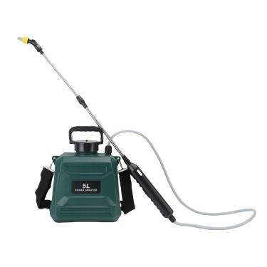 Imagem de Depisuta Pulverizador a bateria de 5L, pulverizadores elétricos recarregáveis ​​para jardim com 3 bicos de nebulização e haste retrátil, pulverizadores elétricos para capim gramado (Verde)