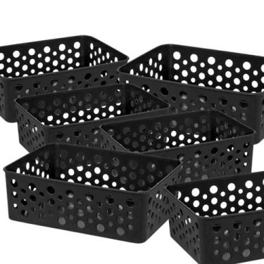 Imagem de Conjunto 6 Cestos Empilhável Organizador Design Pequeno Moderno Versát
