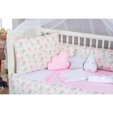 Imagem de Kit Berço Masculino Ursinho 13 Peças Kit Americano Estampado - Jm Enxo