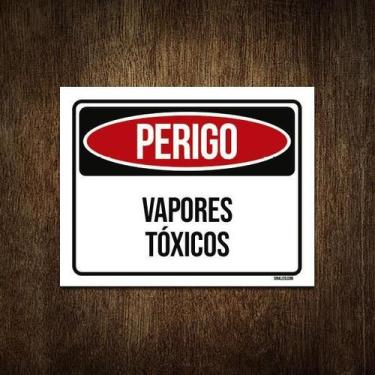 Imagem de Placa Perigo Vapores Tóxicos 27X35 - Sinalizo.Com