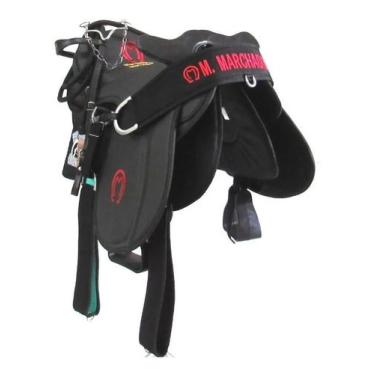 Imagem de Sela De Cabeça Preta De Cabeça Australiana Arreada Completa Com Bordad