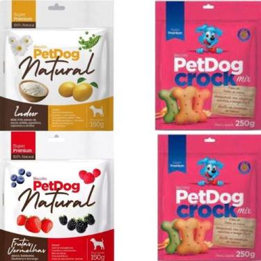 Imagem de Kit 4 Petdog Natural E Crock Super Premium Para Cães - Pet Dog