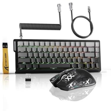 Imagem de ATTACK SHARK Combo de jogos sem fio X11 e X68 PRO HE, interruptor magnético de efeito Hall rápido de 8K, mouse com sensor óptico PAW3311 Ultra-leve 22K DPI PAW3311, modo triplo retroiluminado RGB com