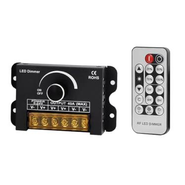 Imagem de GXILEE Interruptor De Dimmer Led 12 V Com Controle Remoto Rf E Função Temporizador, Dc 5-24 40 A, Caixa Alumínio, Controlador Dimerização Pwm Para Luzes Cor Única 5 V-24