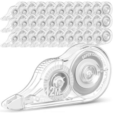 Imagem de AmazingSpark 100 peças de fita corretiva de 12 m, fita resistente a rasgos para escola, escritório, anotações, diário (largura 0,2 pol, transparente)