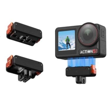 Imagem de YUULNMOP Suporte adaptador magnético de liberação rápida com conector dobrável e adaptador de parafuso de 6 mm compatível com DJI Osmo Action 4/5 Pro, suporte de base de extensão de alumínio para