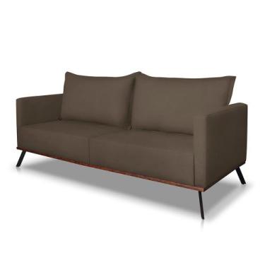 Imagem de Sofá 3 Lugares 2,00m Estofado em Veludo com Pés Metálicos - Zefir Luca