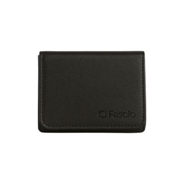 Imagem de Carteira Masculina Fasolo Couro Compacta Fina - Preta