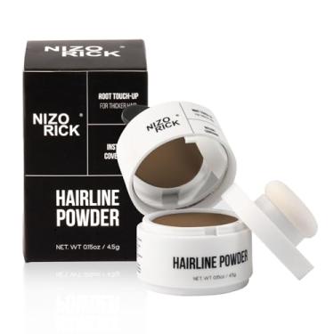 Imagem de NIZORICK Pó de linha do cabelo, retoque de raiz, esconde instantaneamente a queda de cabelo, cobertura de raiz em pó para queda de cabelo, impermeável e de longa duração 4,5 g (marrom médio)