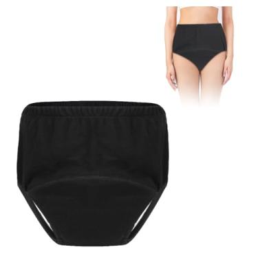 Imagem de AOOWU Calças femininas para incontinência, 300 ml, de algodão, lavável, para incontinência, com almofadas absorventes, calcinha de período de fluxo pesado à prova de vazamento, roupa íntima pós-parto