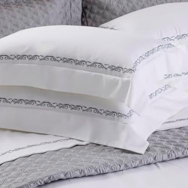 Imagem de FRONHA DELICAT CADRÈ PRATA 100% ALGODÃO CETIM 600 FIOS 50X90