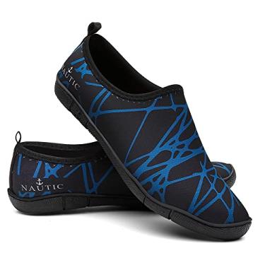 Imagem de Sapatilha Aquática Tênis Híbrido Corrida Trilha Bike VL000 Cor:Preto-Azul;Tamanho:35