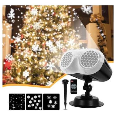 Imagem de Projetor de Natal Light 3D Snowflake com controle remoto - Unbrand