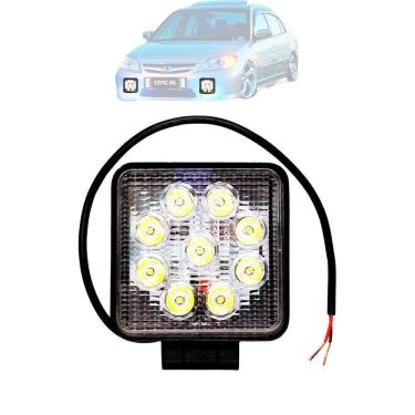 Imagem de Farol De Milha Led 27W Quadrado 9 Leds Off Road Universal