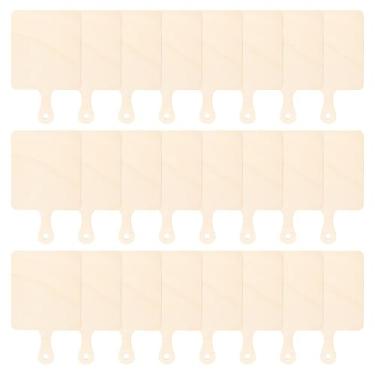 Imagem de Mini tábua de corte de madeira com alça retangular de madeira inacabada, tábuas de charcutaria, raquete em branco, pequena tábua de cortar para o Dia de Ação de Graças, Natal, faça você mesmo, cozinha